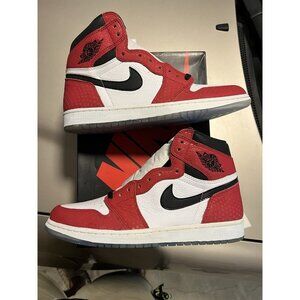 Jordan 1 Spider-Man Origin Story  555088602 Size 10.5 New/ tried on (Yellowing)